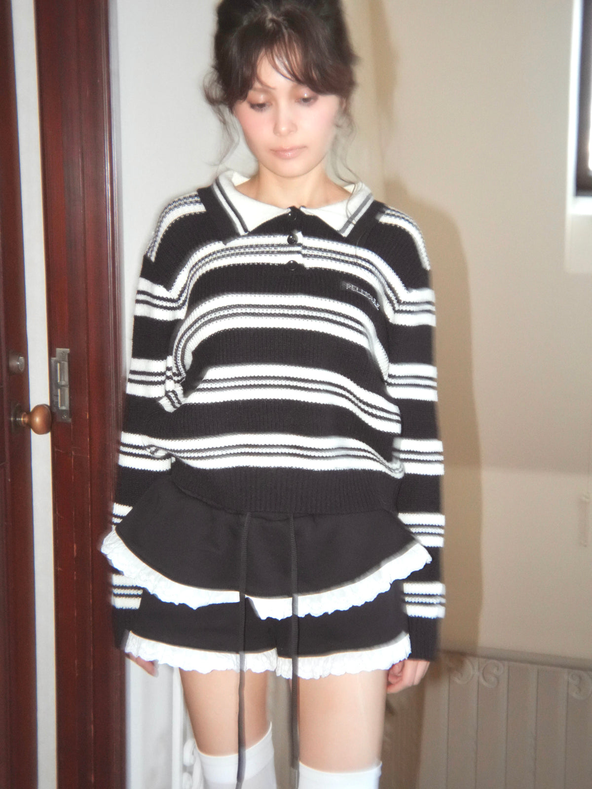 border polo knit