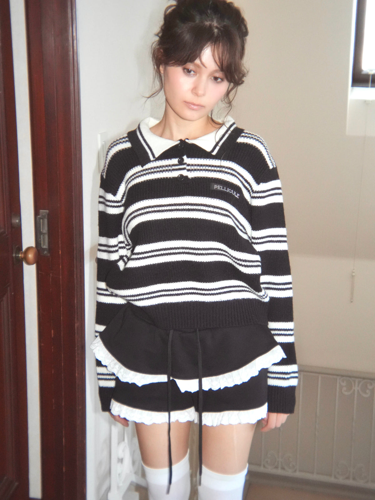 border polo knit