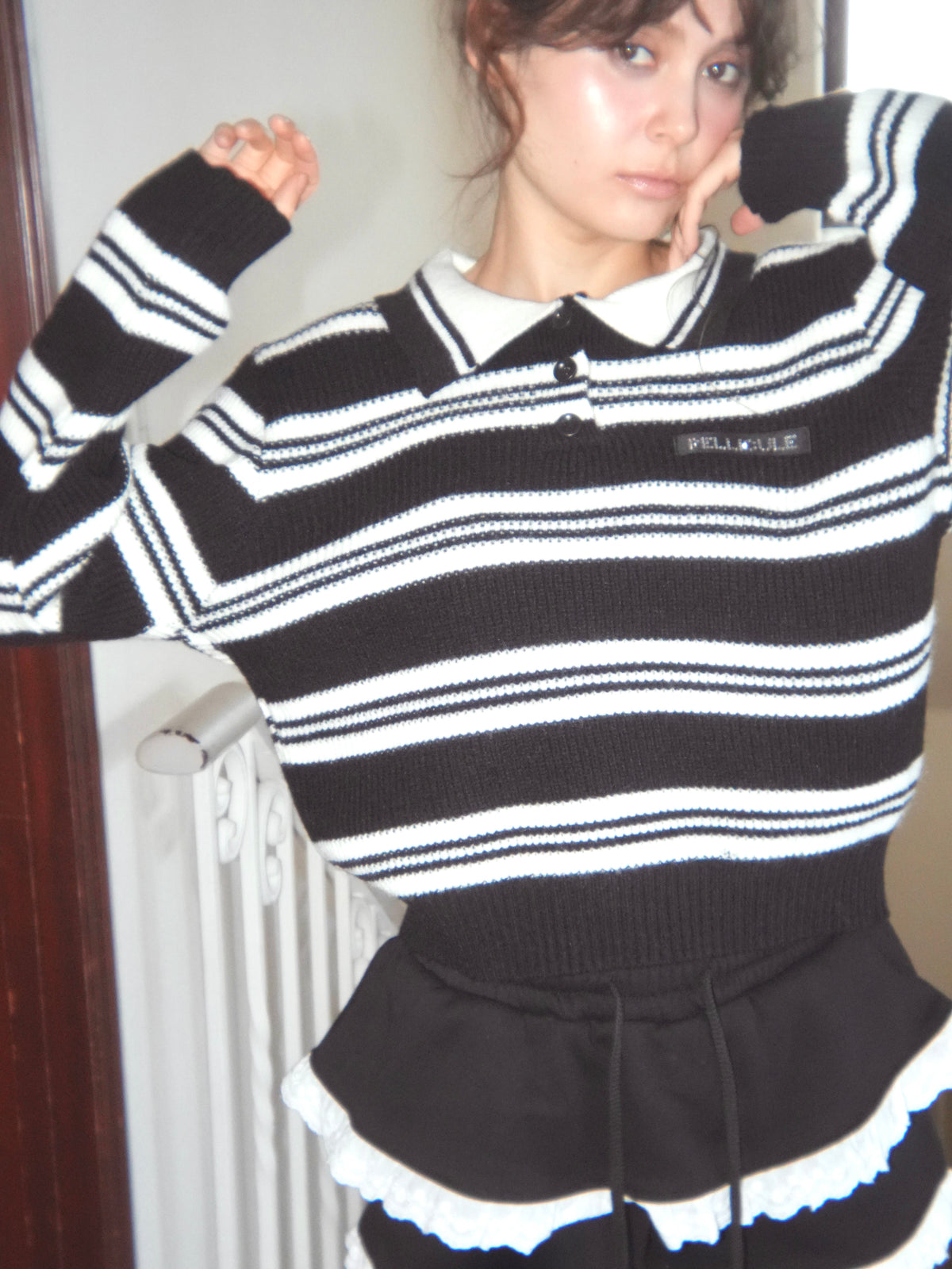 border polo knit