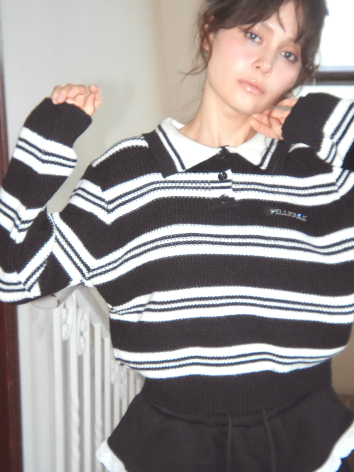 border polo knit