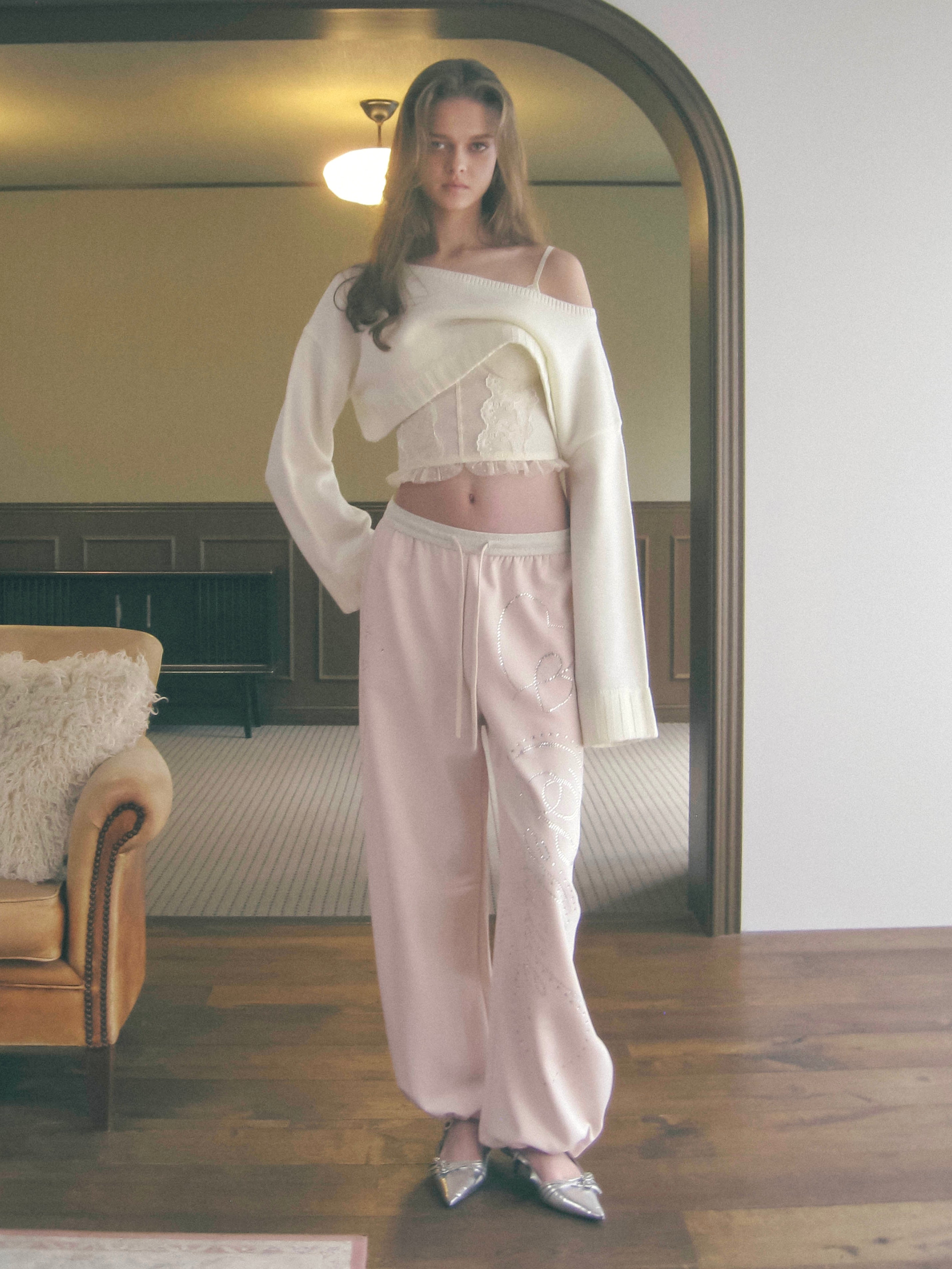 【予約】stone-deco sweat pants