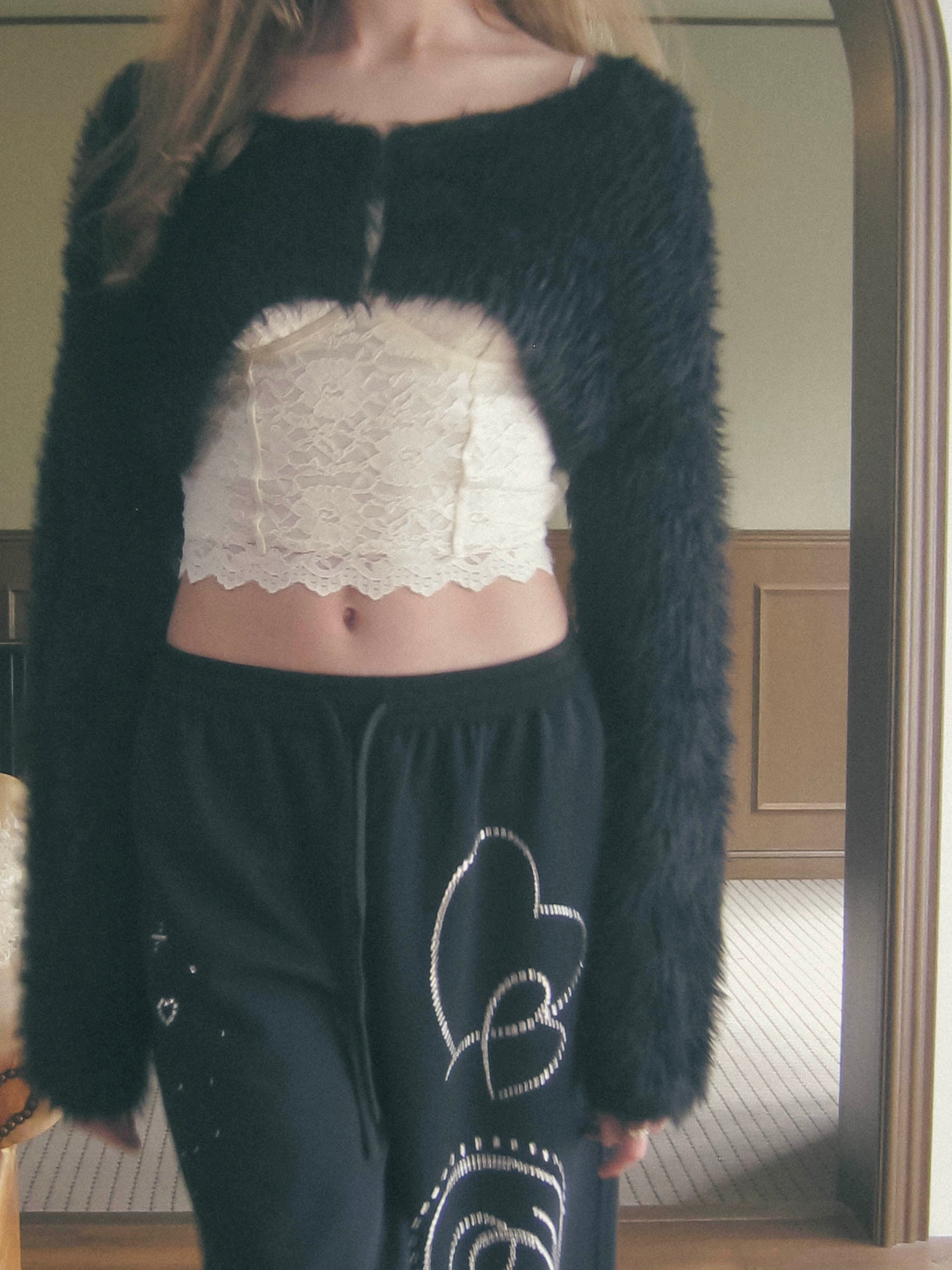 shaggy mini cardigan
