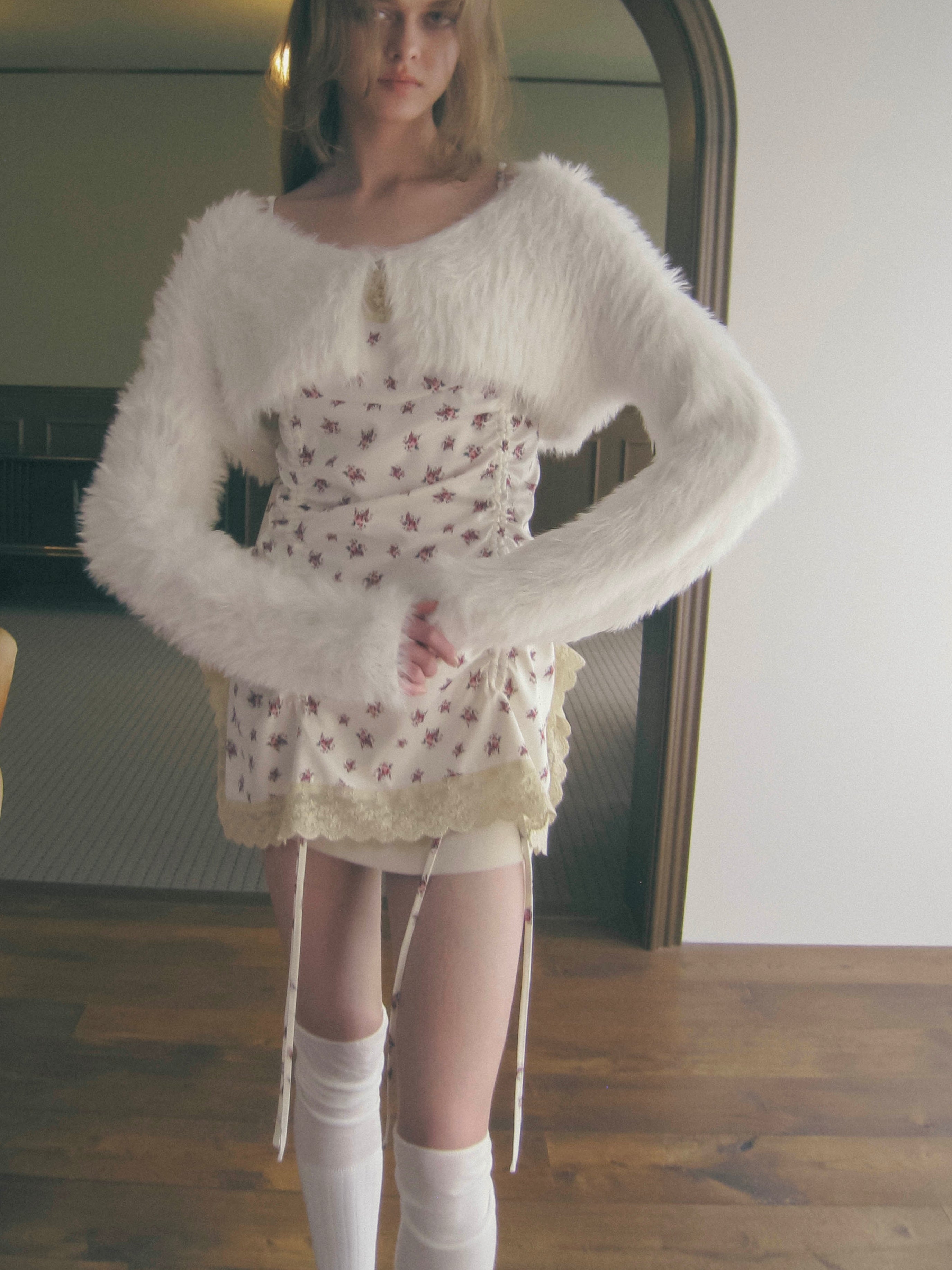 shaggy mini cardigan