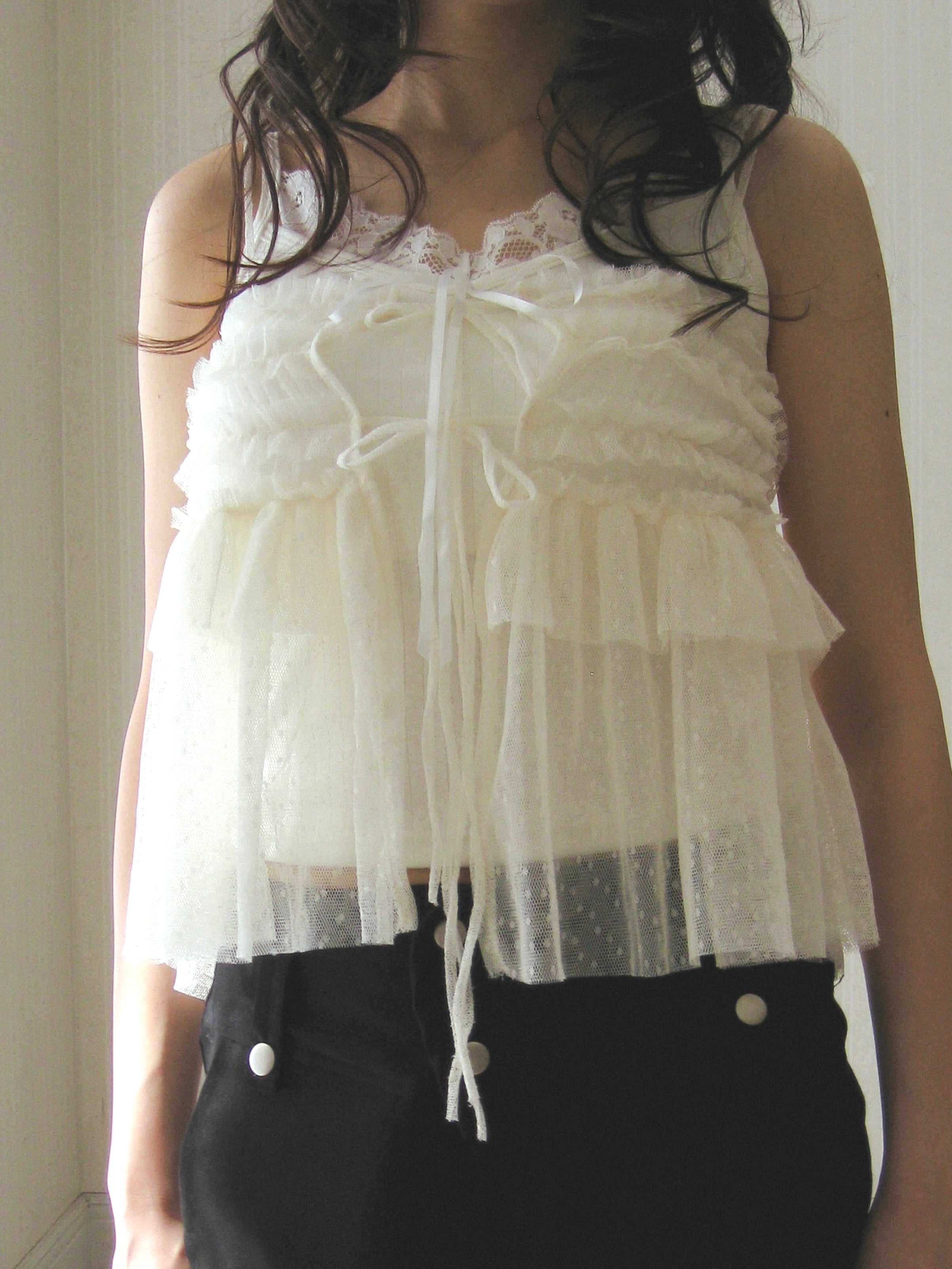fluffy frill camisole