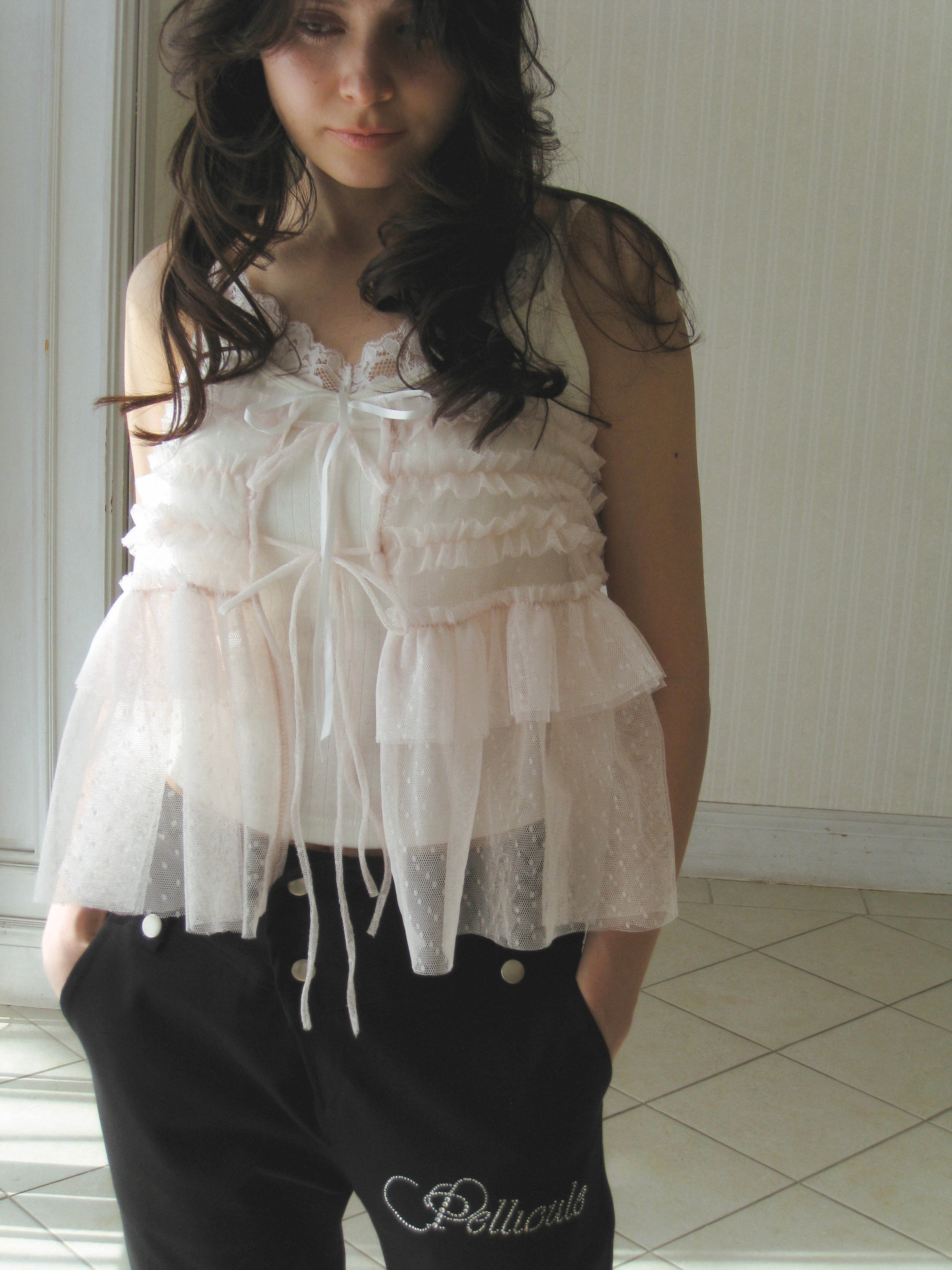 fluffy frill camisole