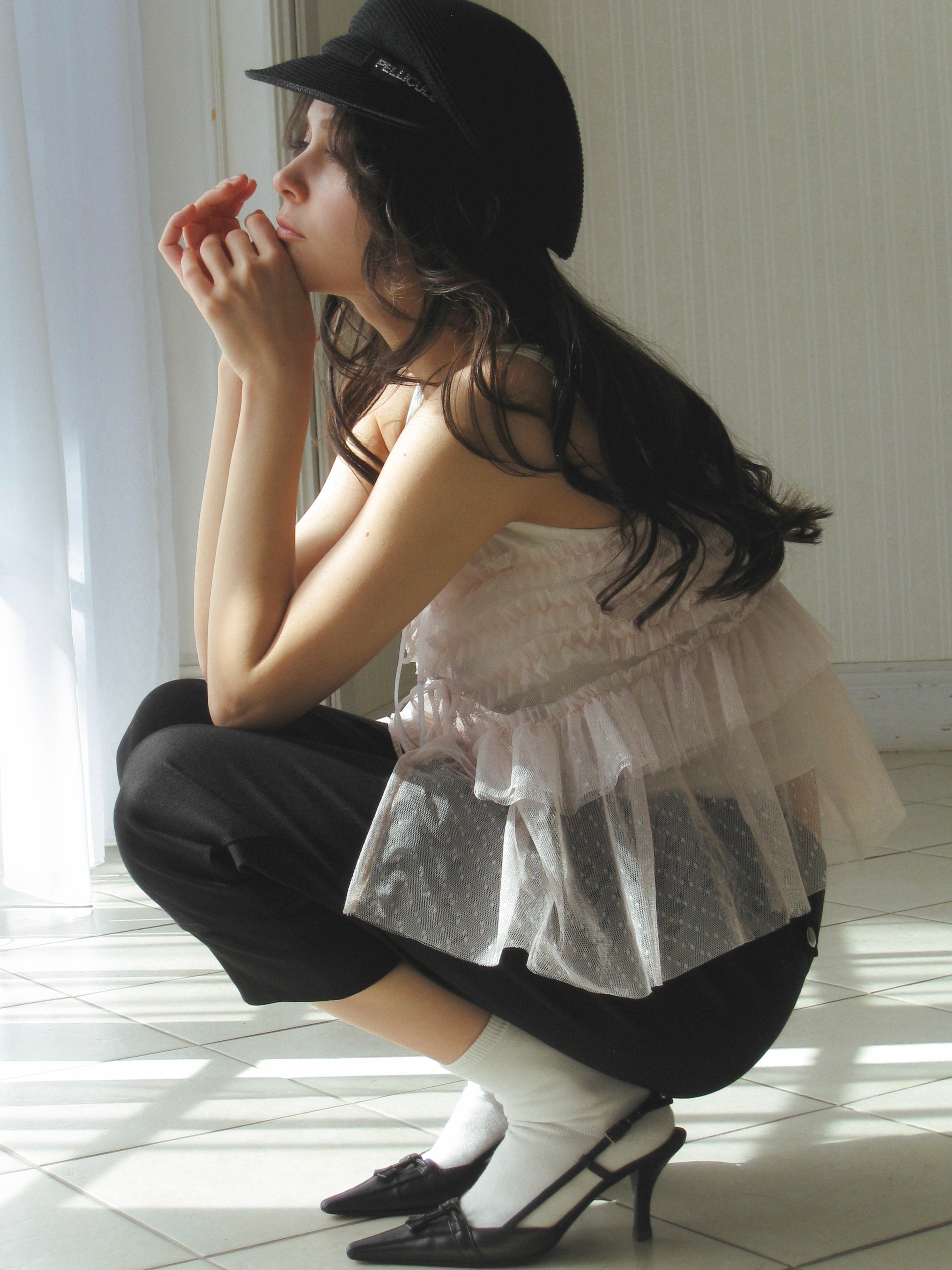 fluffy frill camisole