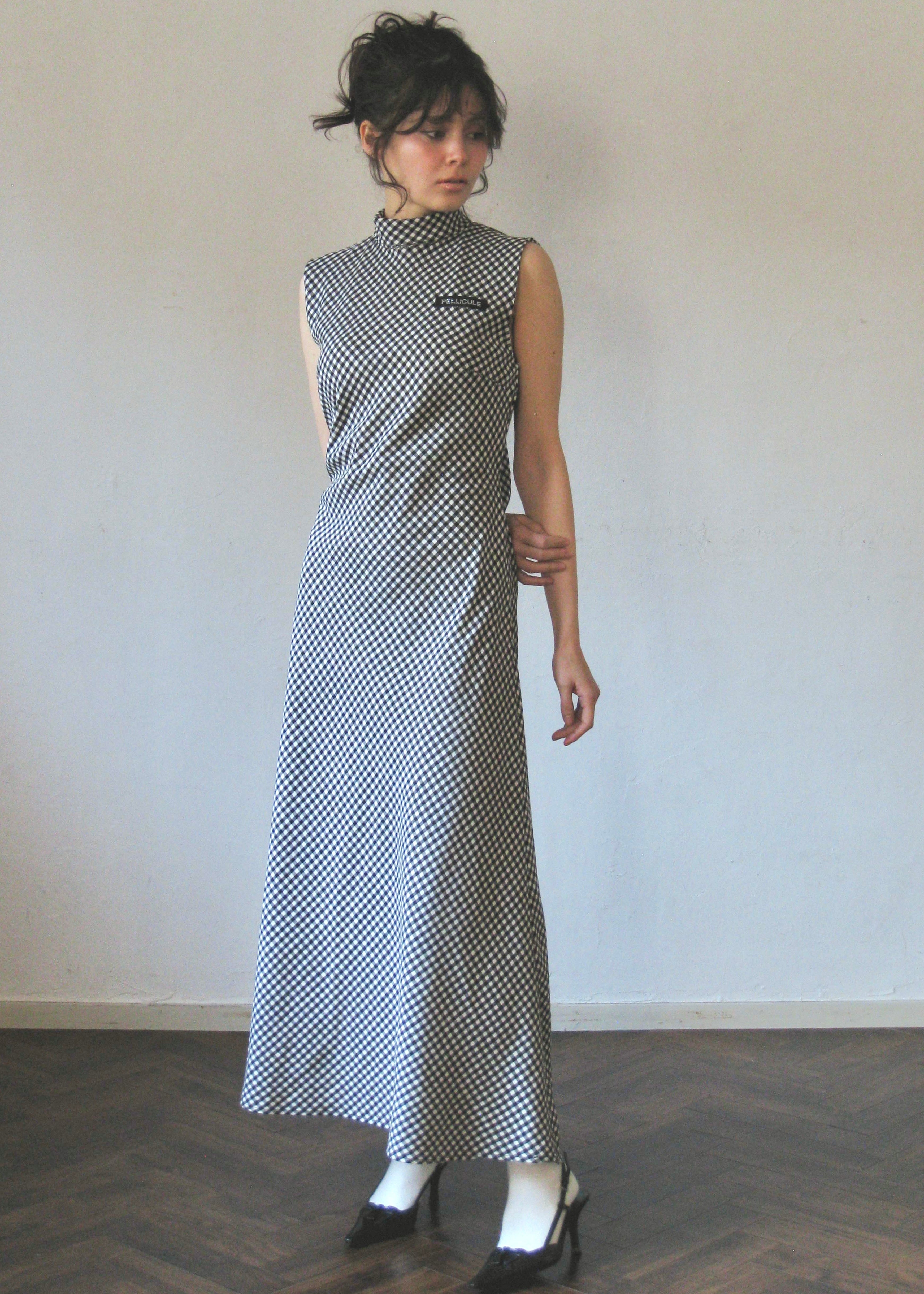 neckribbon check one-piece