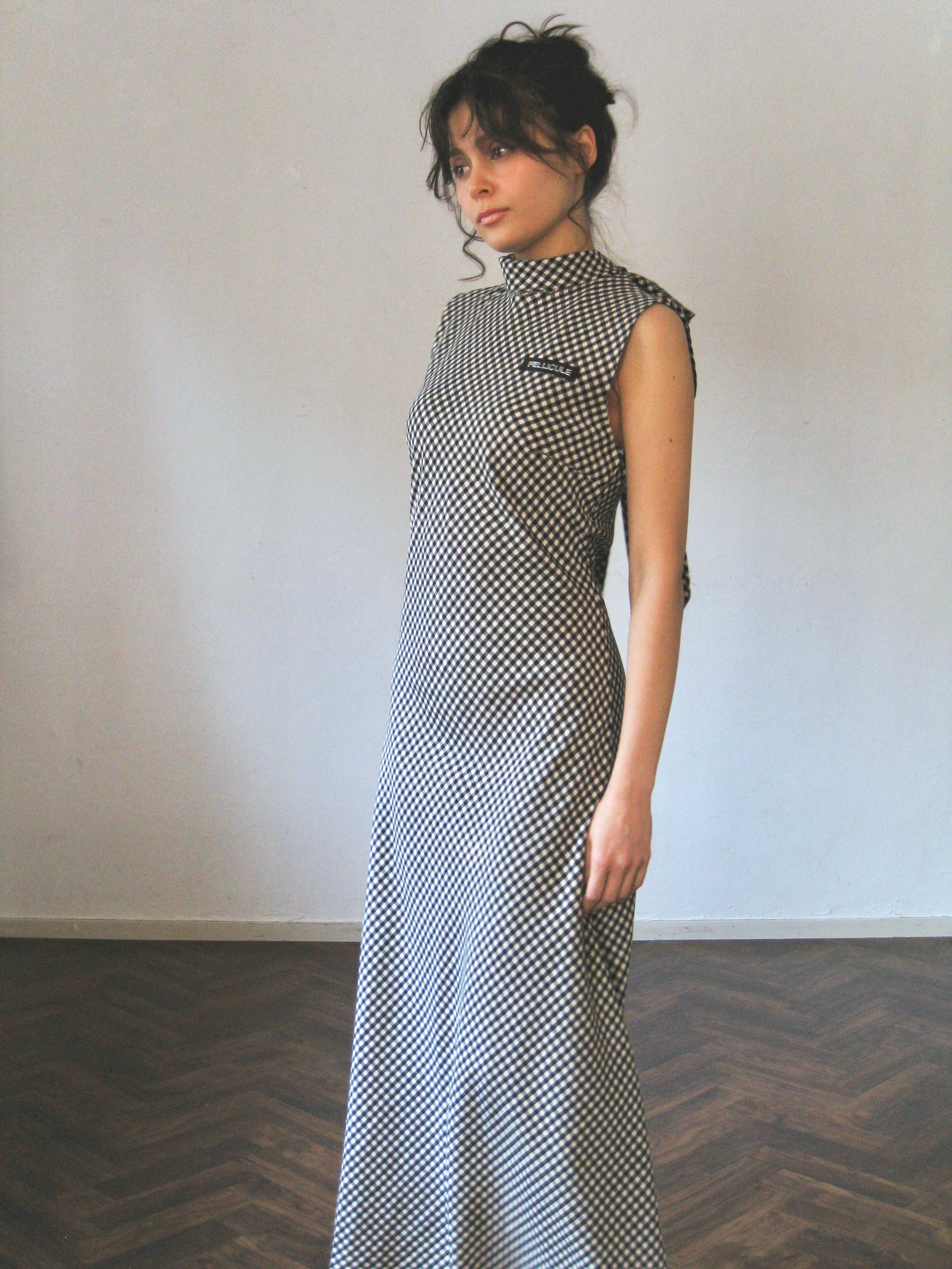 neckribbon check one-piece