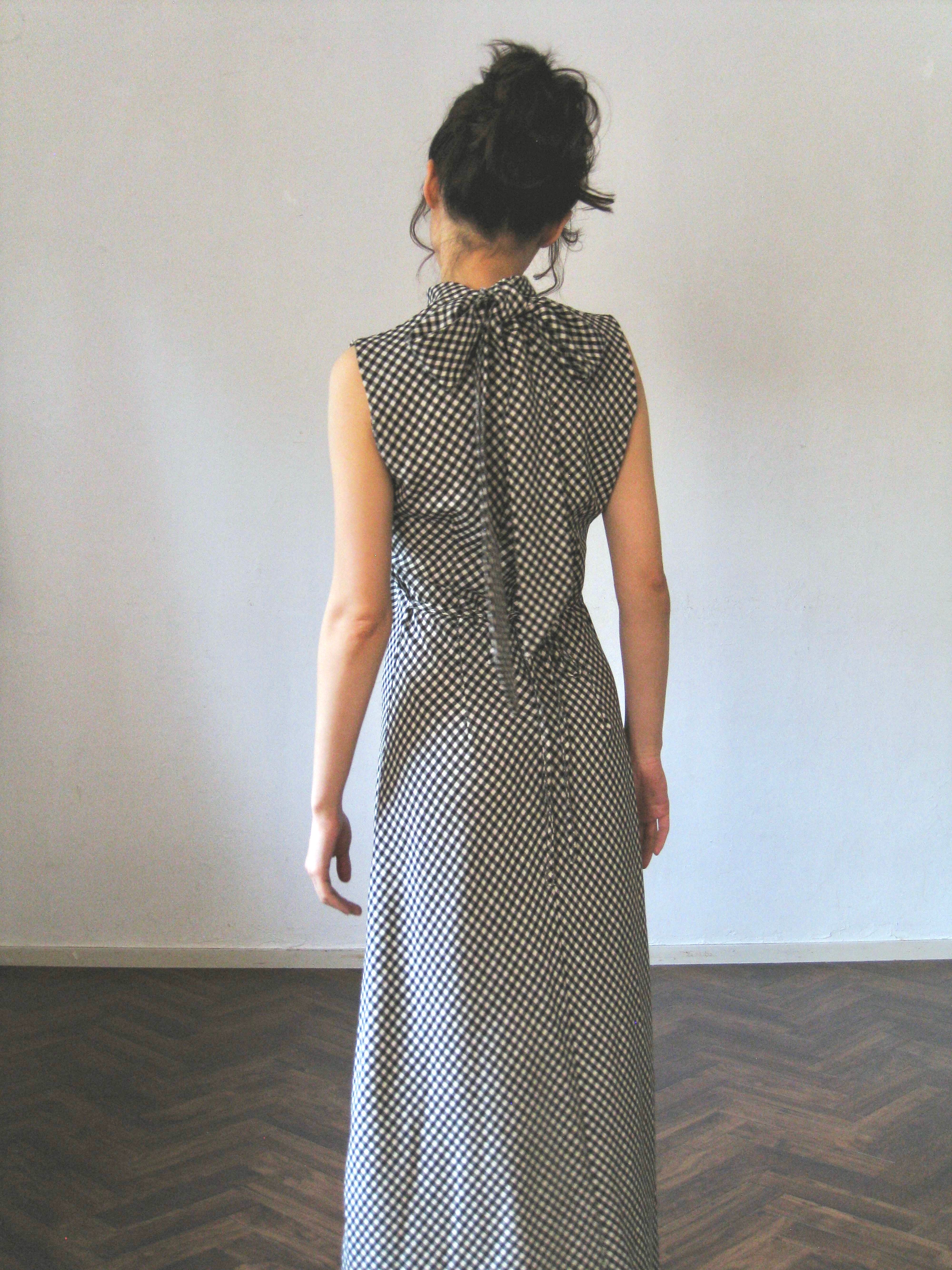 neckribbon check one-piece