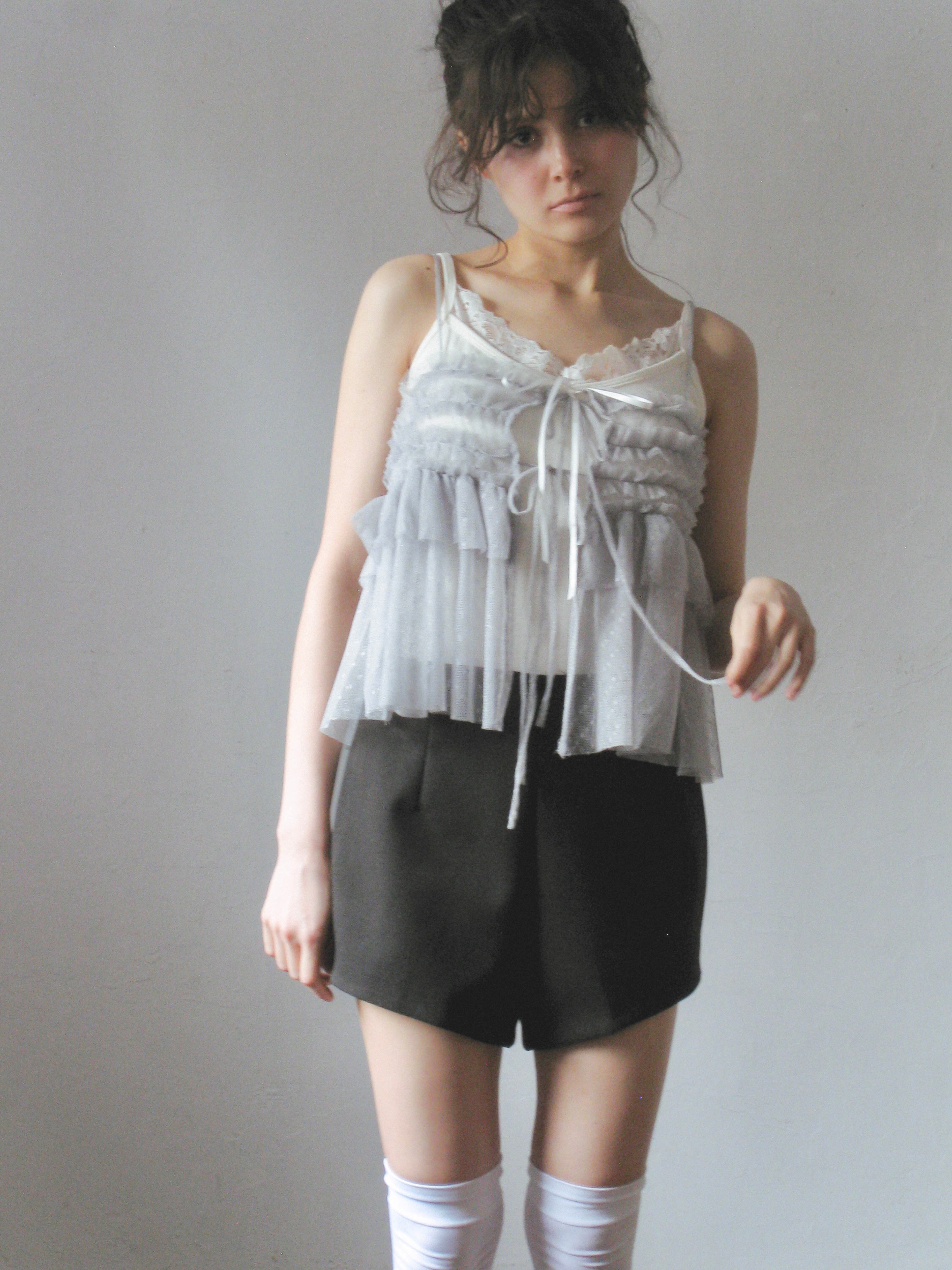 fluffy frill camisole