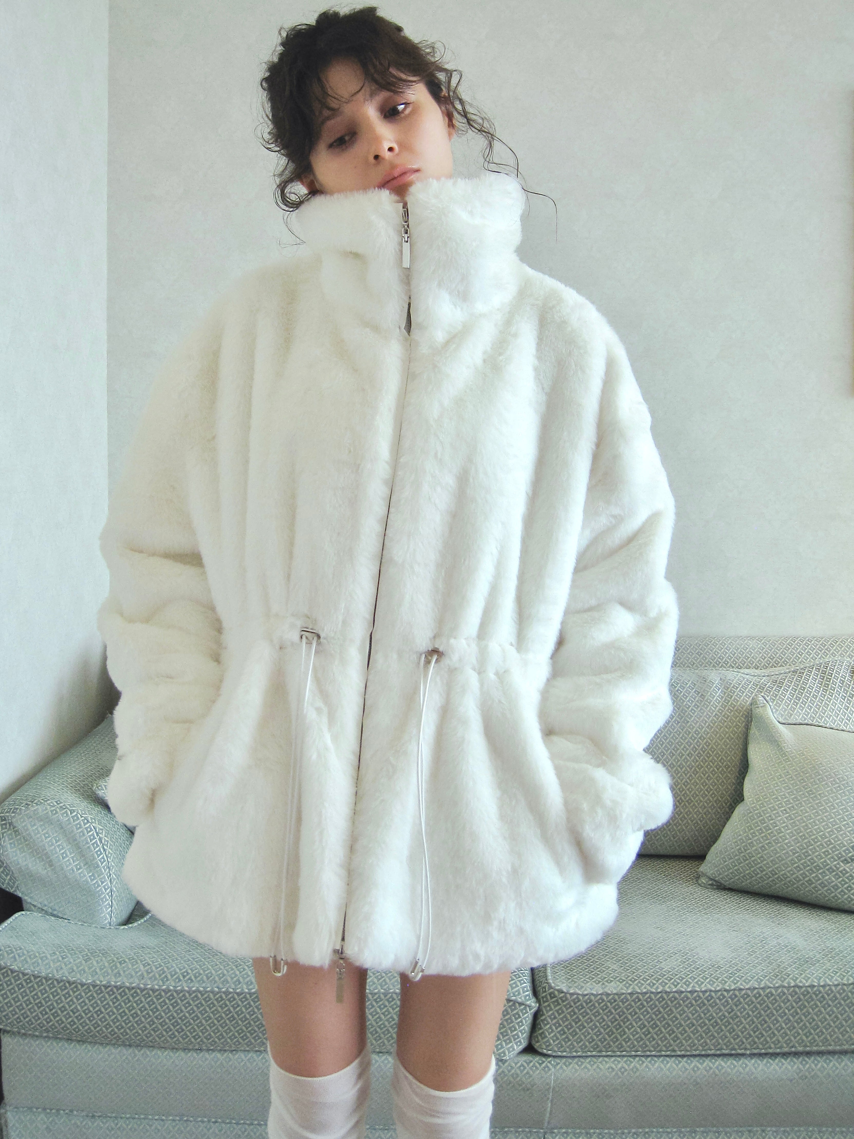 11/10発送- plump fur zip coat