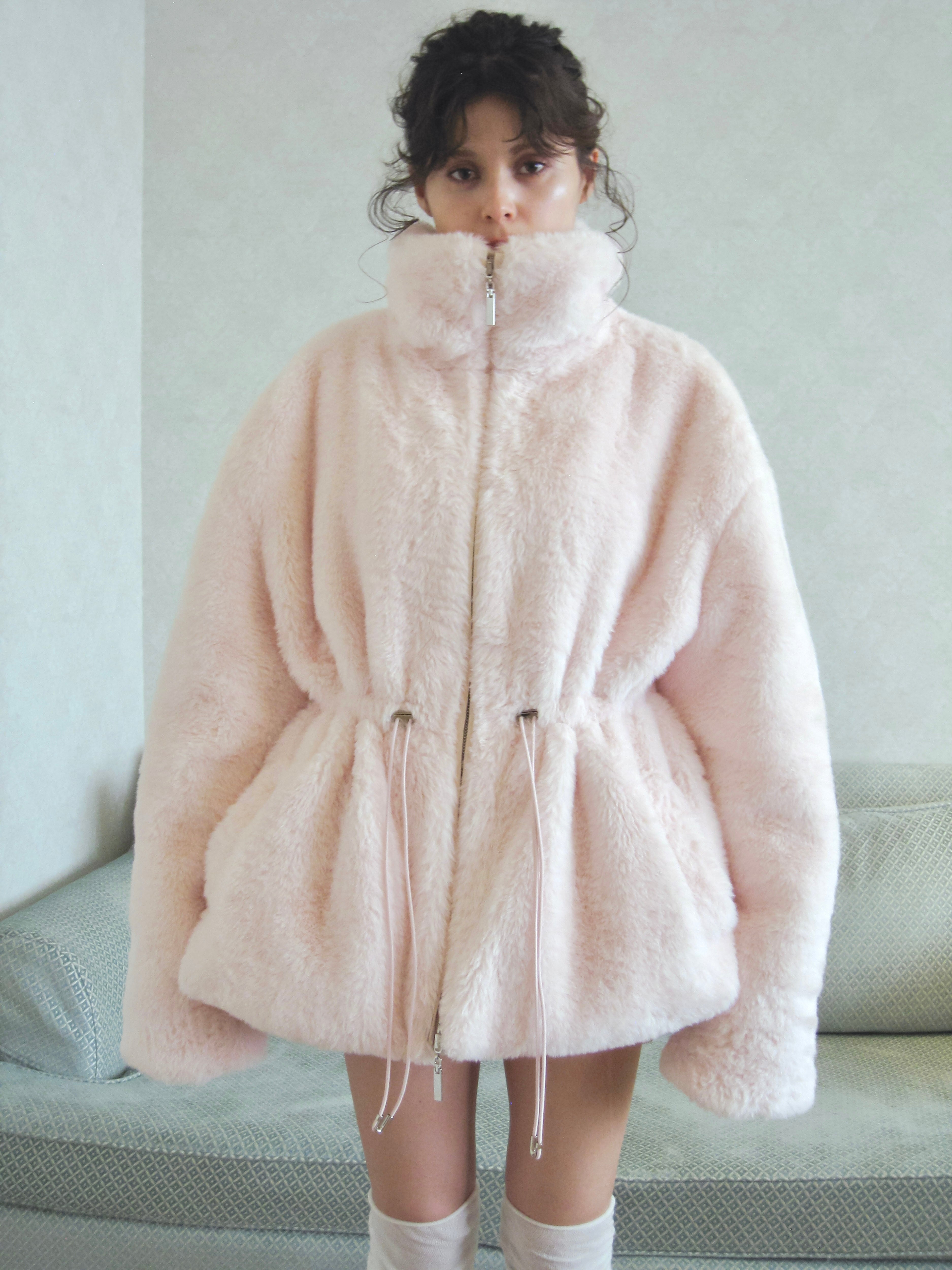 11/10発送- plump fur zip coat