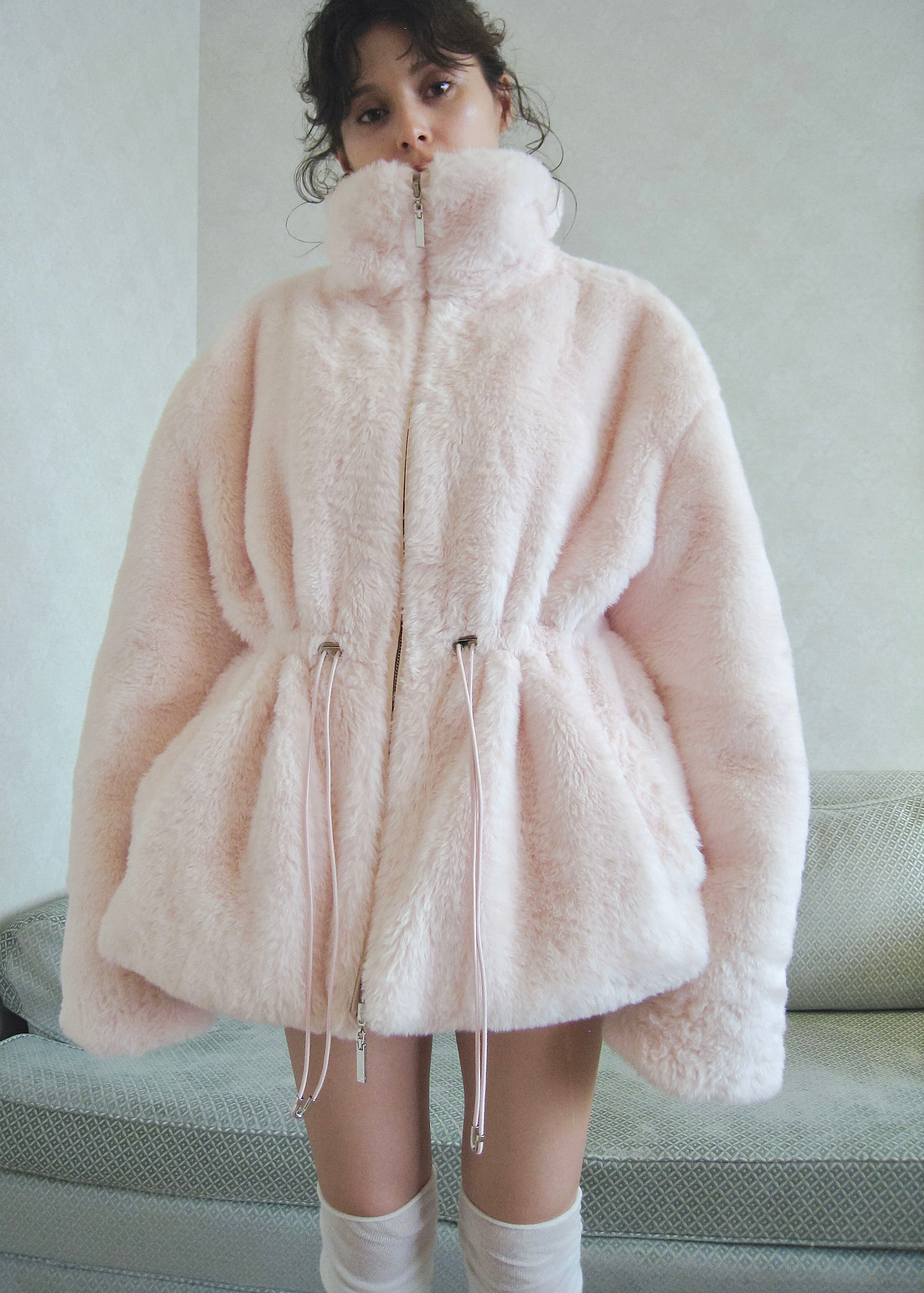 11/10発送- plump fur zip coat