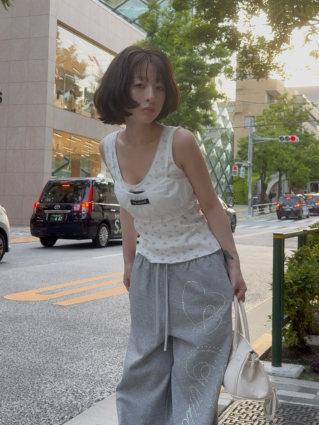 cotton gathered bralette