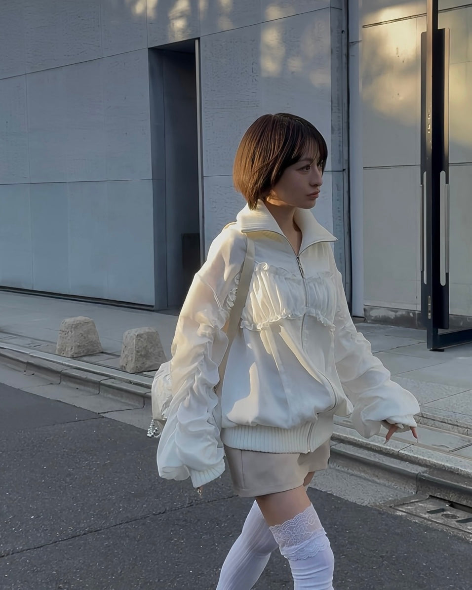 ribbon gather lib blouson