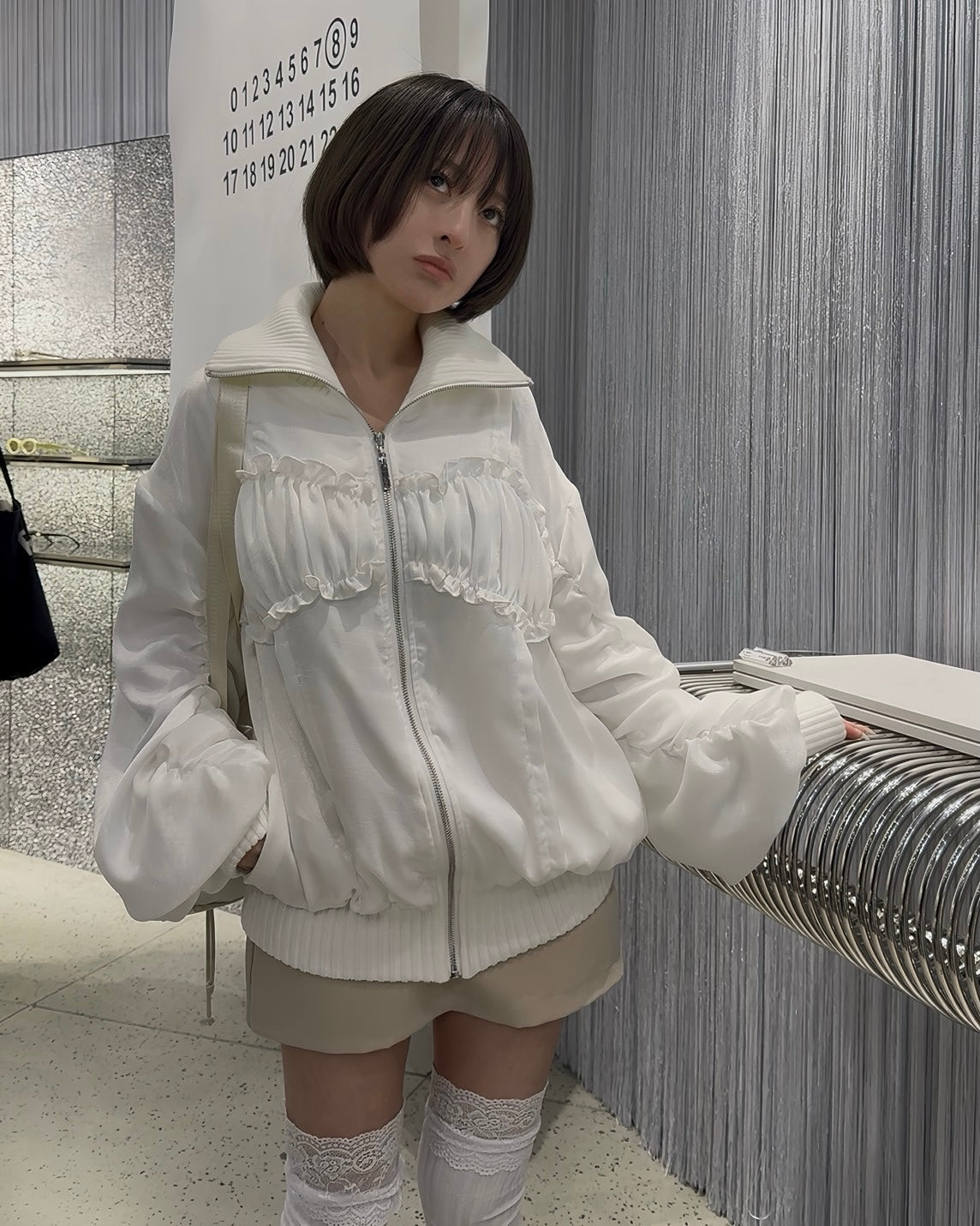 ribbon gather lib blouson