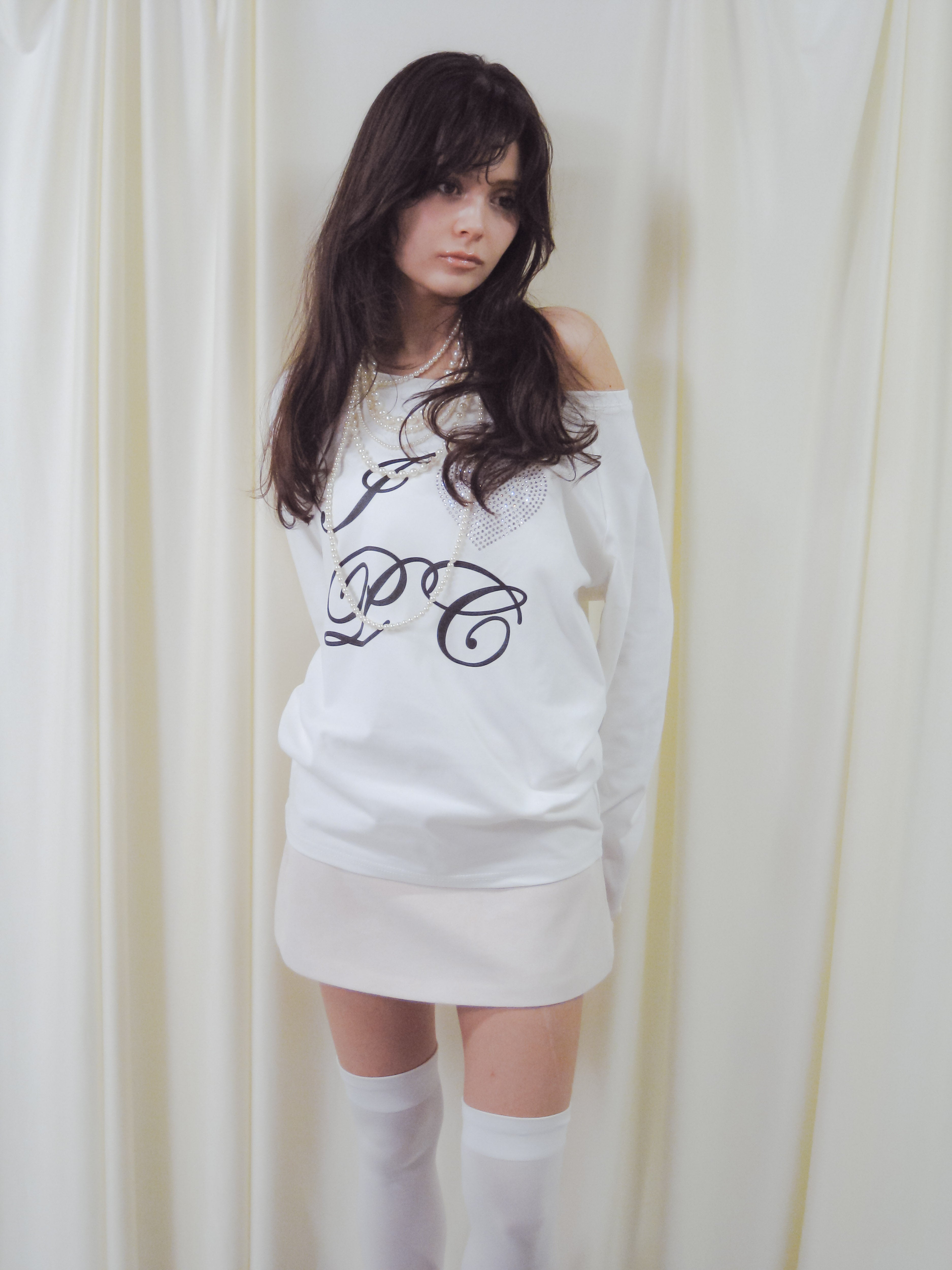トップス Pellicule jewelic luv offshoulder jewelic luv tee｜PELLICULE | ぺリキュール