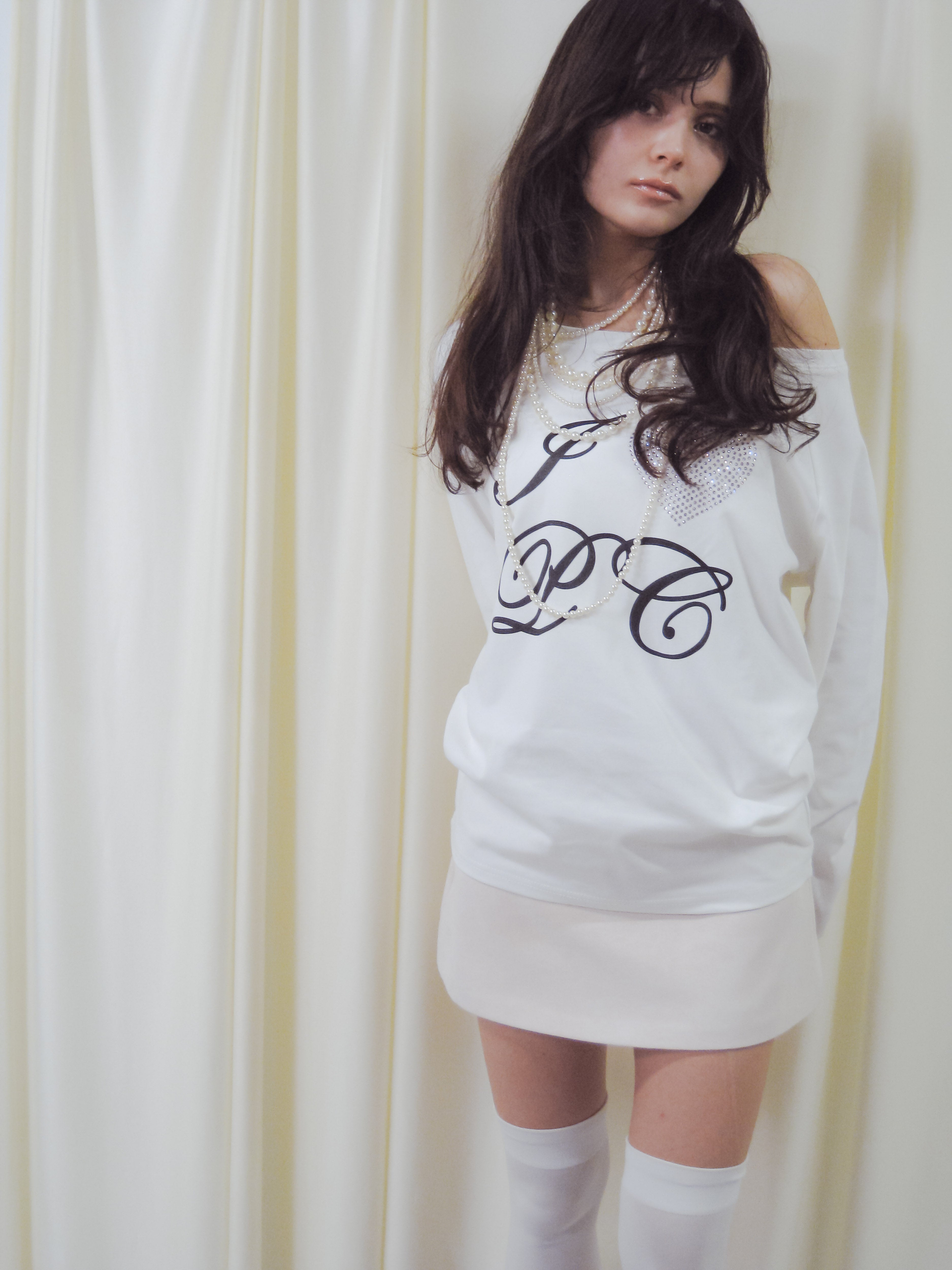 トップス Pellicule jewelic luv offshoulder jewelic luv tee｜PELLICULE | ぺリキュール