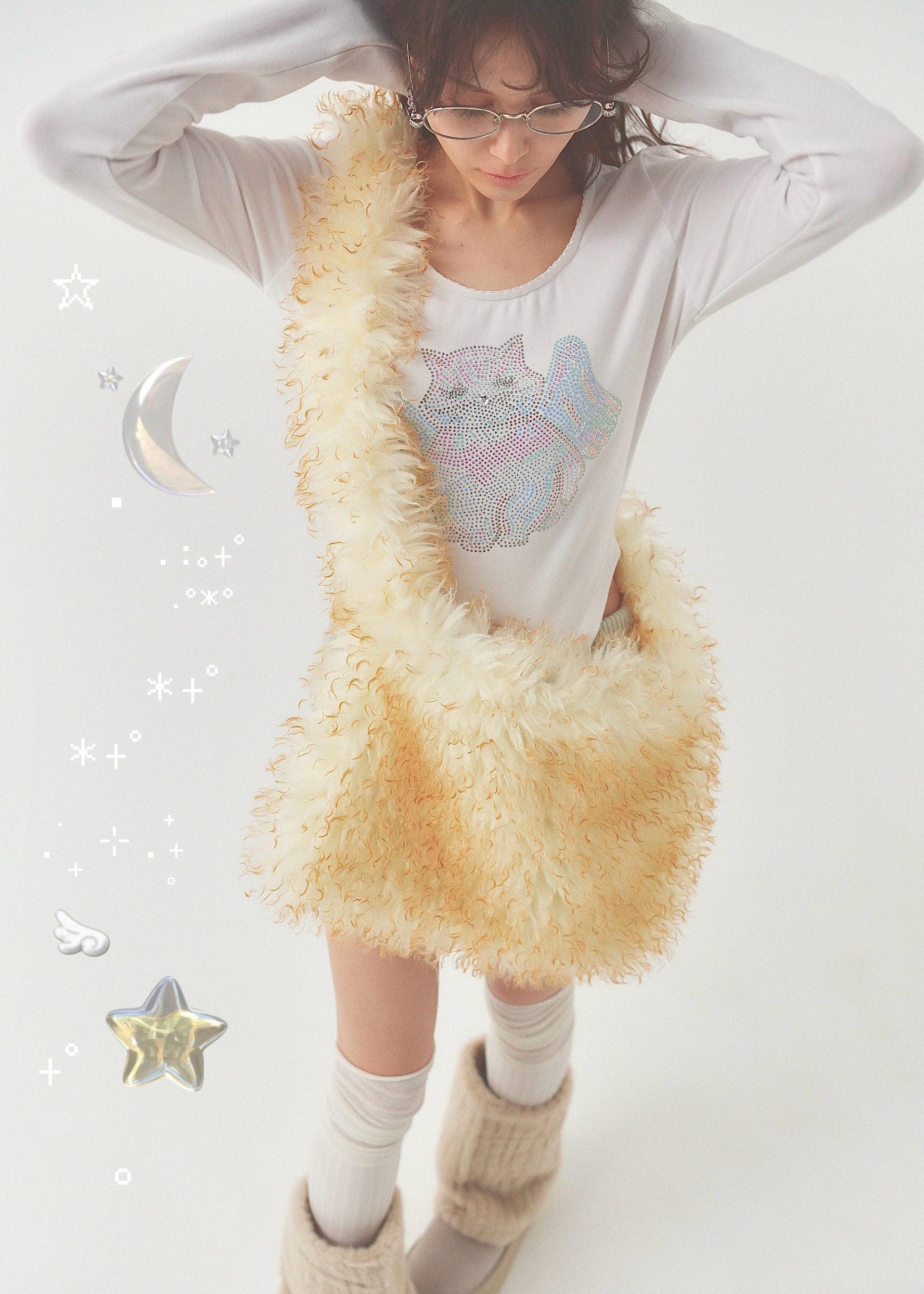 PELLICULE pc fa-fa bag チャーム付 ファー バッグ Feeling Up 