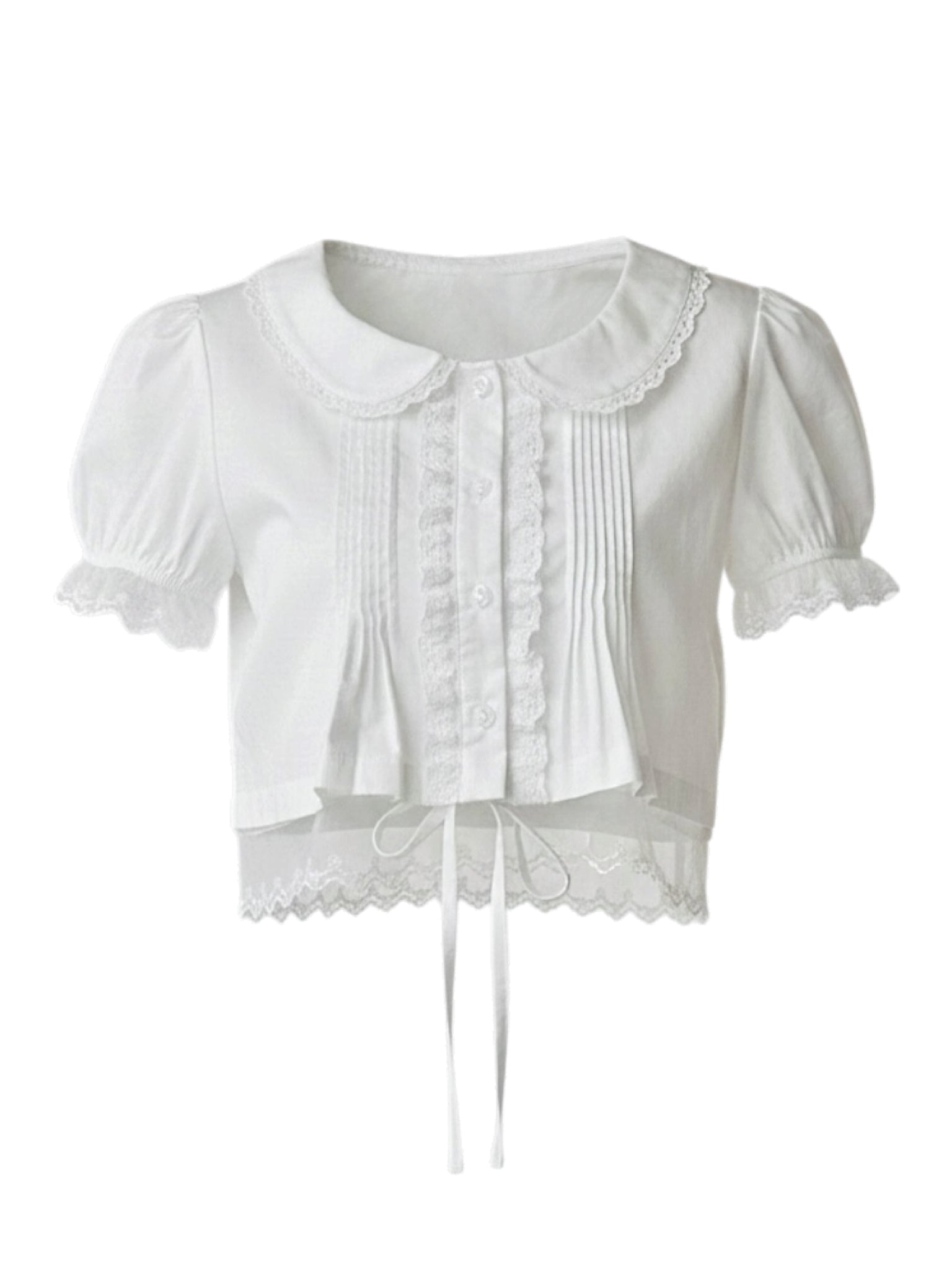 cropped puff blouse