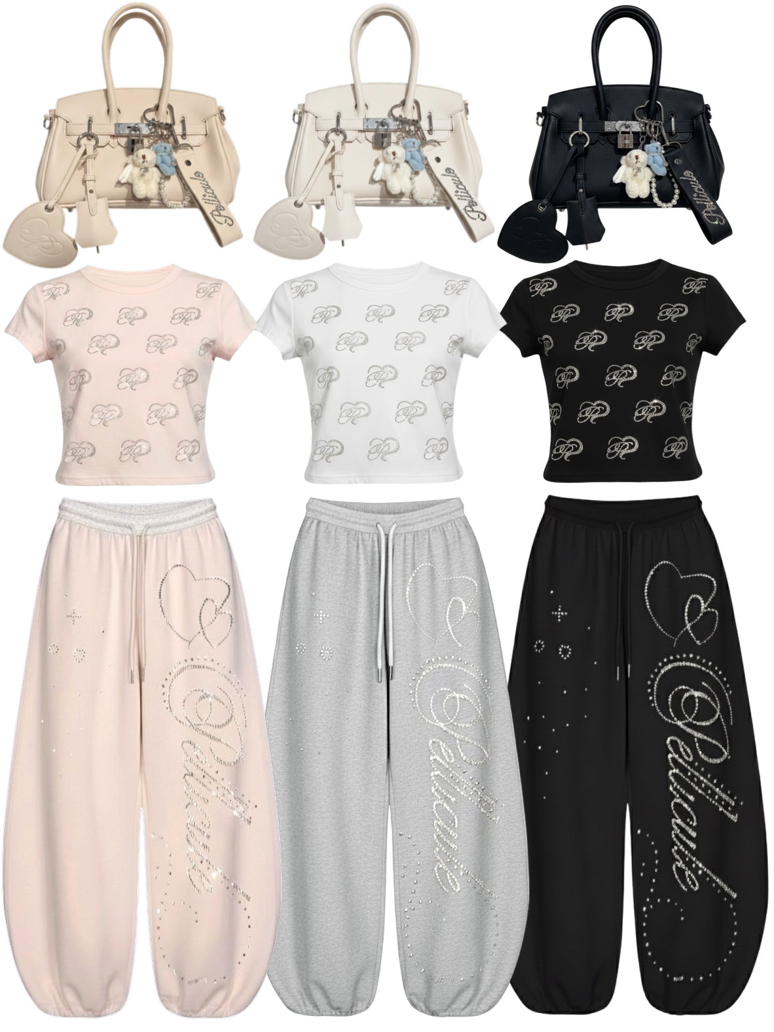 stone-deco sweat pants