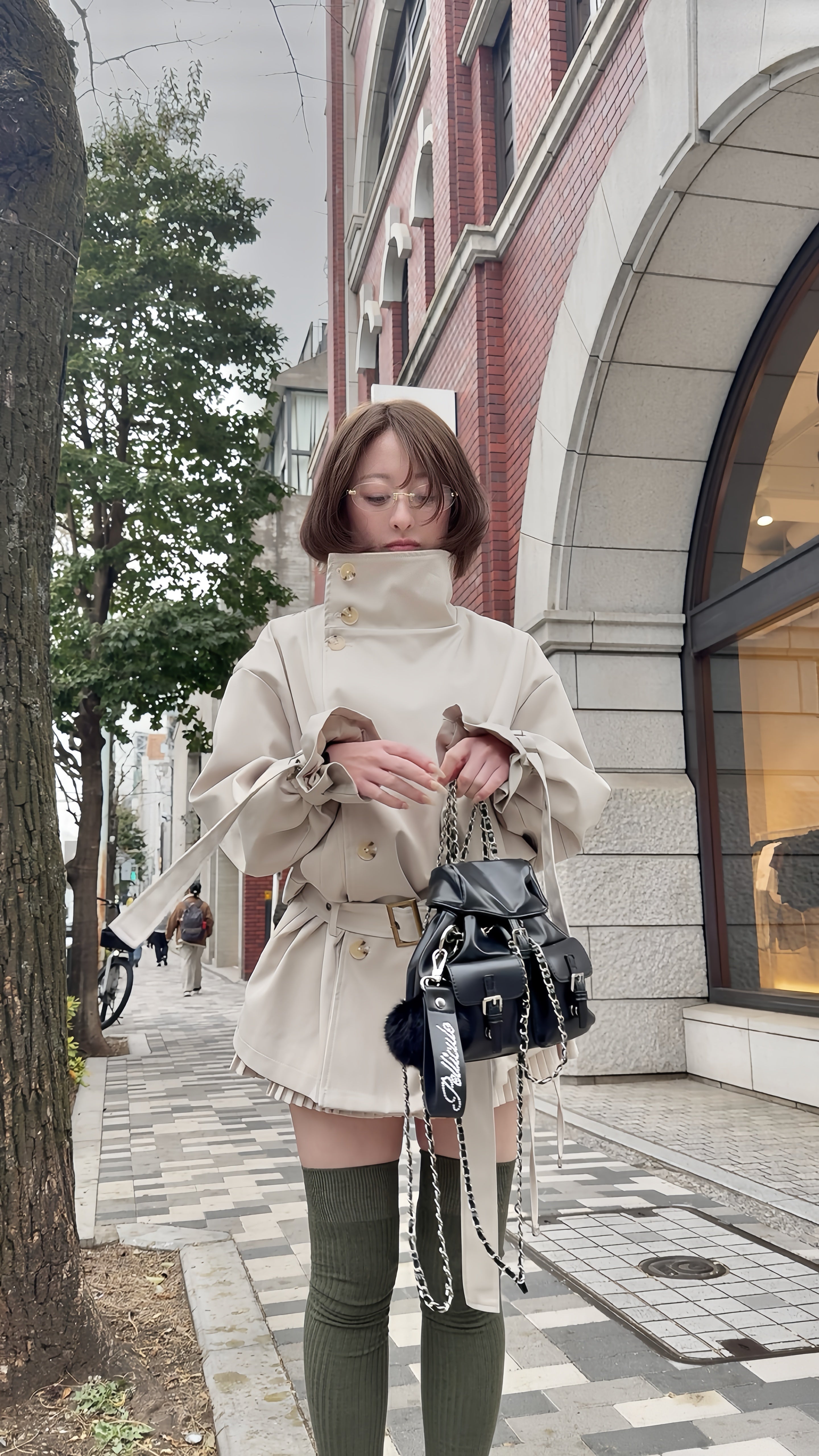stand collar trench coat