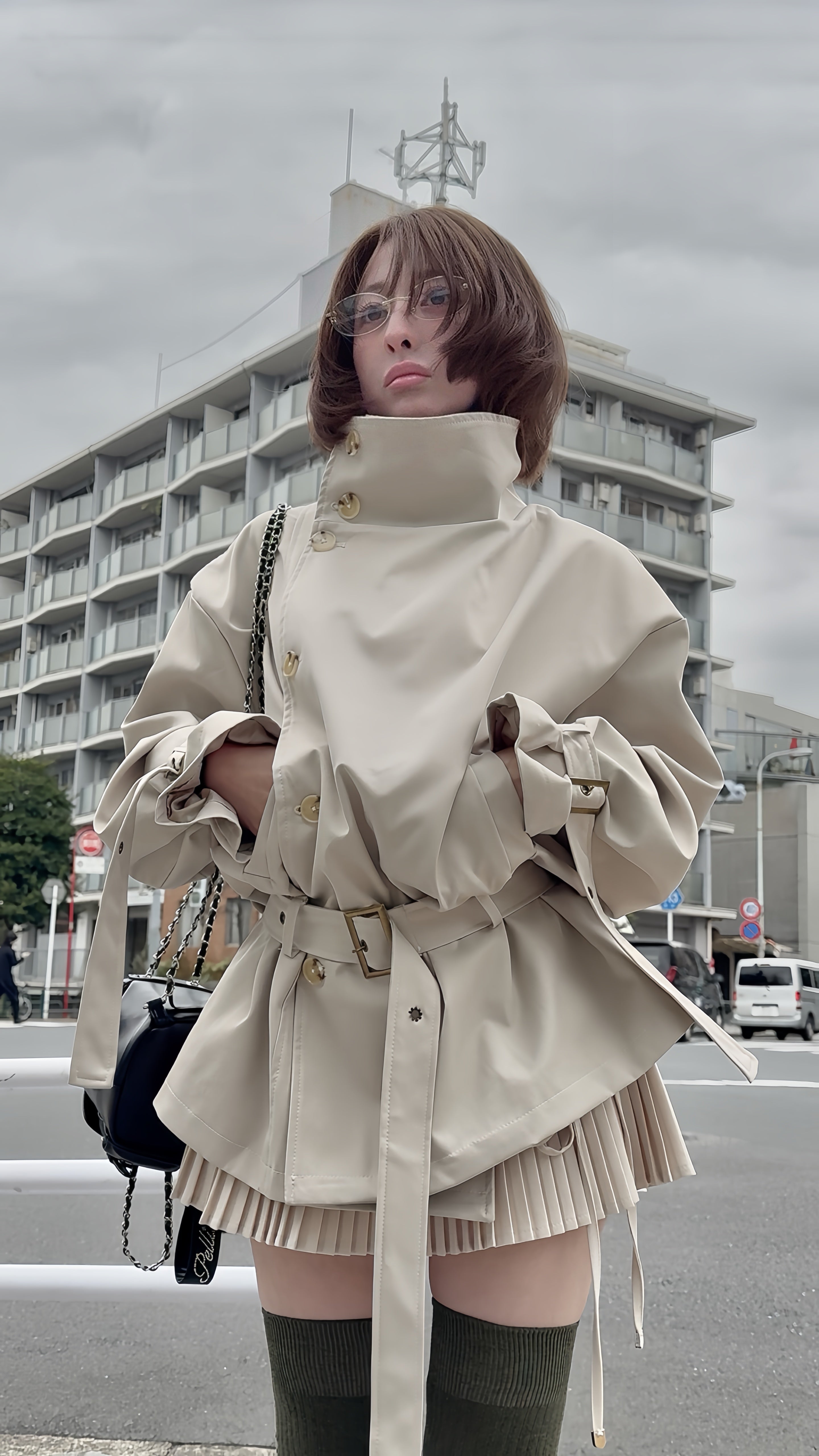 即完売PELLICULE「stand collar trench coat」新品 stand collar trench coat｜PELLICULE | ぺリキュール