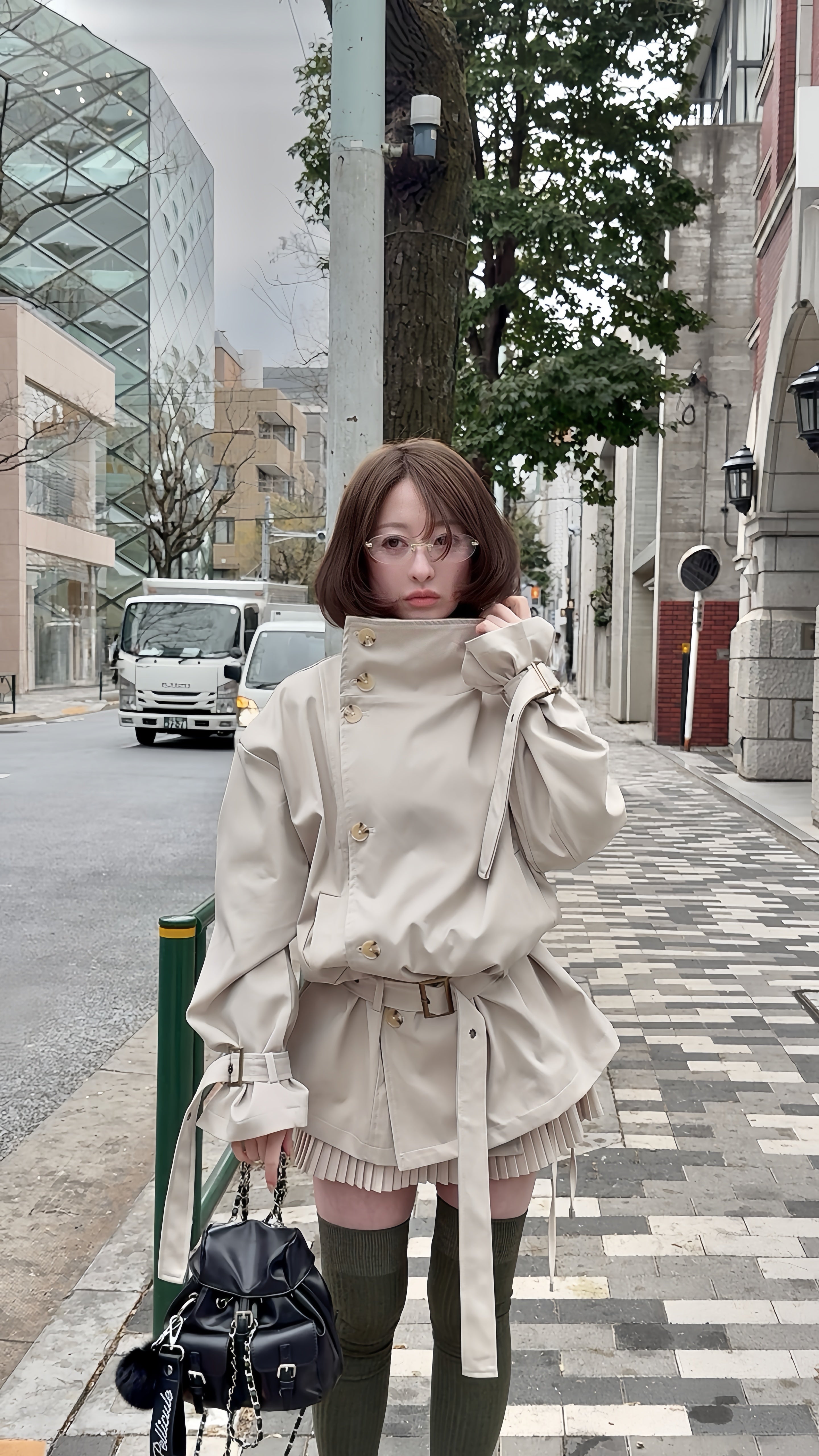 ペリキュール stand collar trench coat stand collar trench coat｜PELLICULE | ぺリキュール